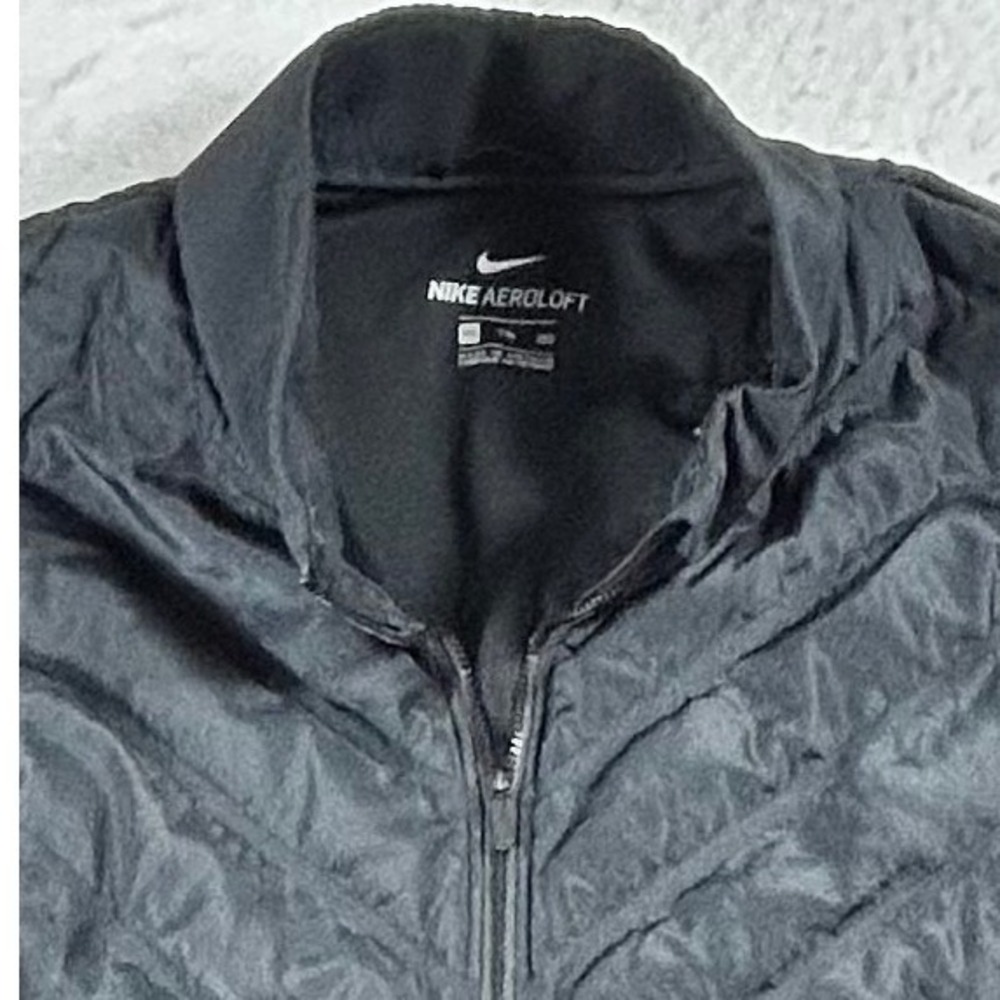 Nike Aeroloft Mens XXL Black Full Zip Quilted Running Puffer Jacket Reflective